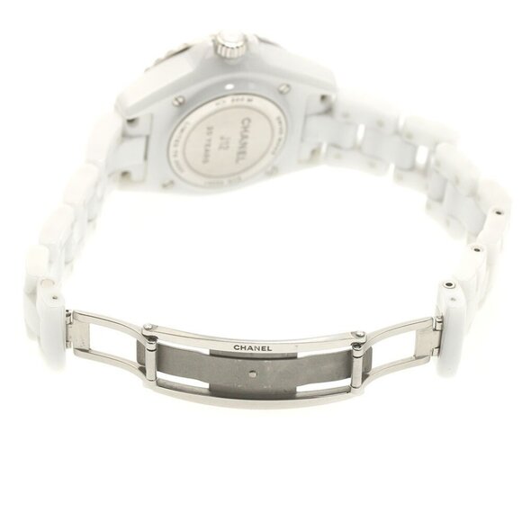 CHANEL J12 white ceramic H6477 12P diamond 20YEARS Quartz Ladies Watch_869274